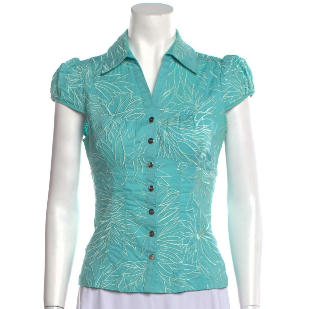 Karen Millen Short Sleeve Button Up Top